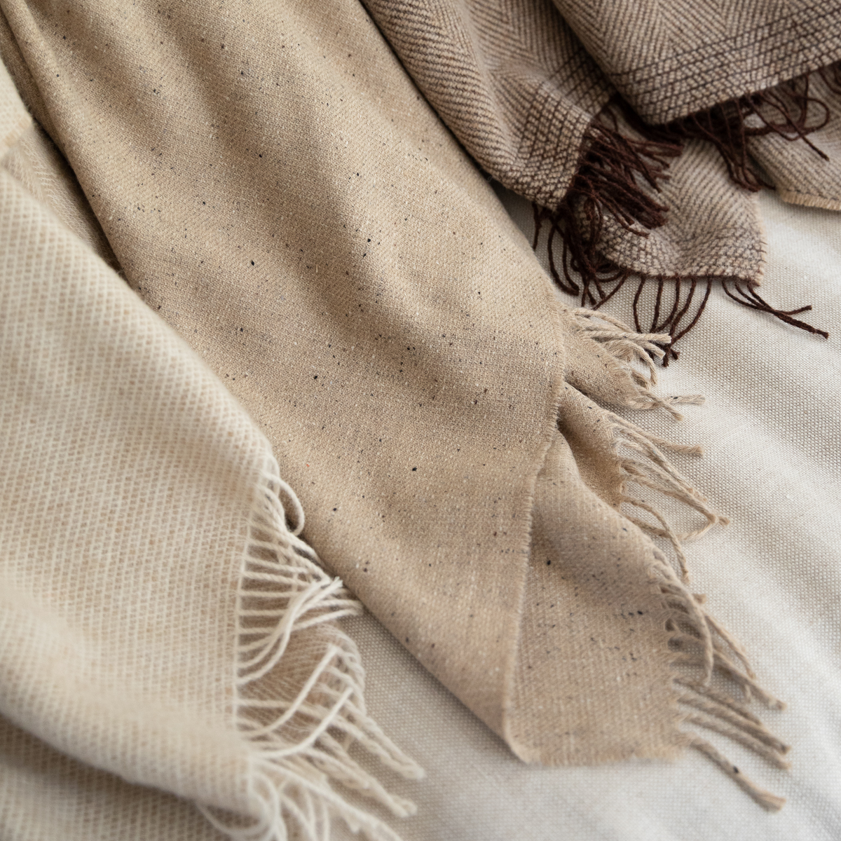 Irish Wool Throw, Pecan
