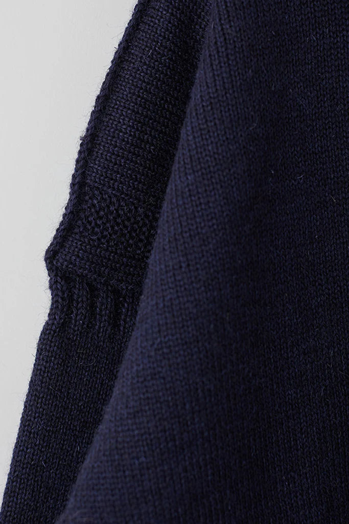 Pre-Sale, Cropped Guernsey in Navy by Le Tricoteur