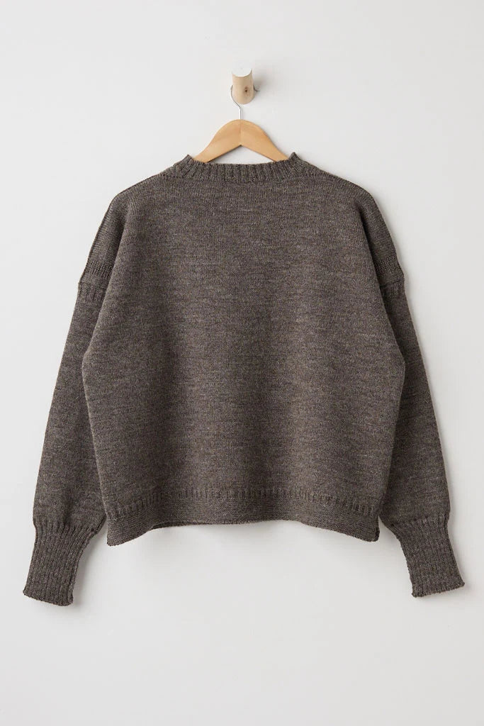 Pre-Sale, Cropped Guernsey in Mushroom by Le Tricoteur