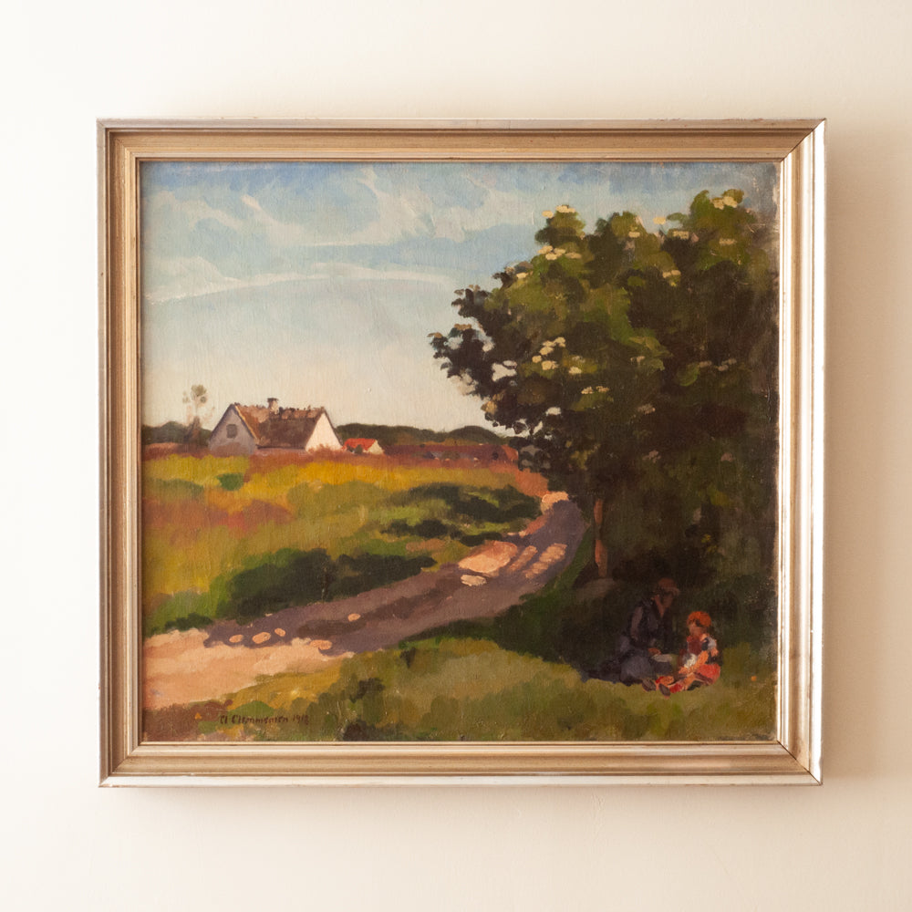 Vintage Mother and Child Painting