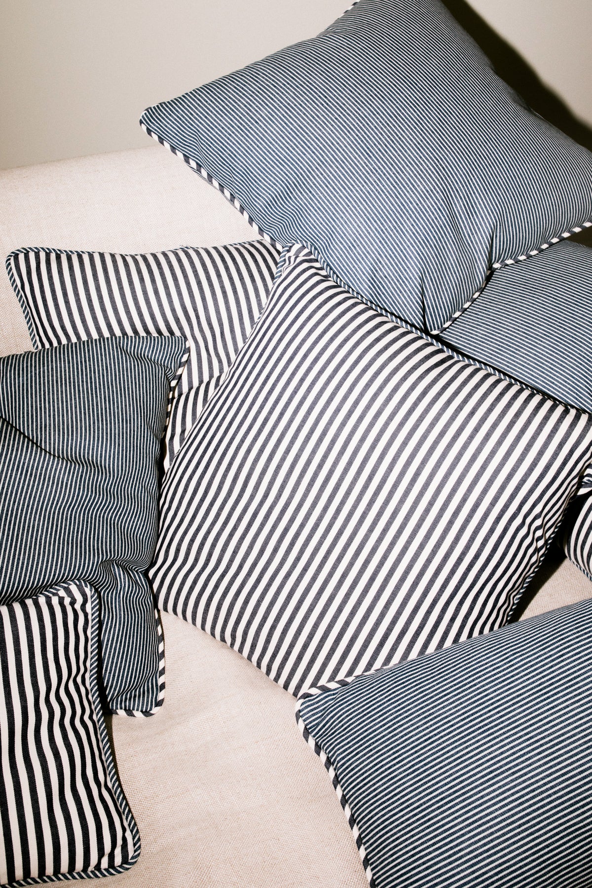 Cousin St. Denim Stripe Mix Pillows