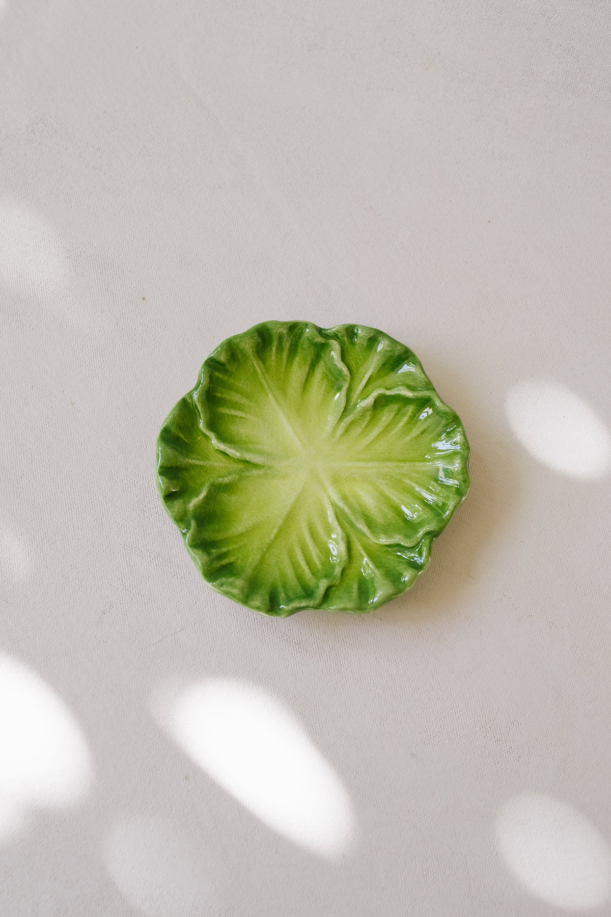 Majolica Cabbageware Bread Plate