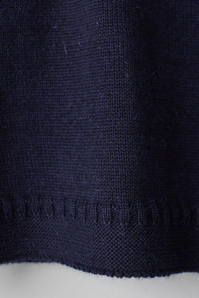 Pre-Sale, Cropped Guernsey in Navy by Le Tricoteur