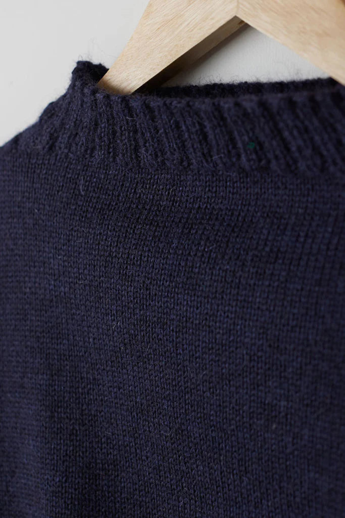 Pre-Sale, Cropped Guernsey in Navy by Le Tricoteur
