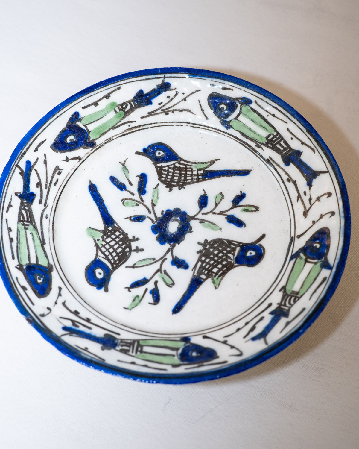 Vintage fish and bird plate