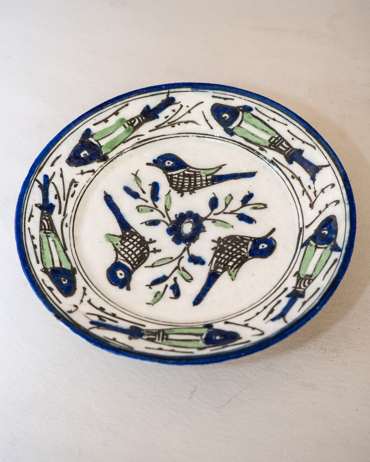Vintage fish and bird plate